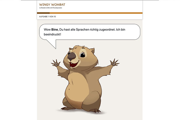 Screenshot für Web App Bundeswettbewerb Fremdsprachen