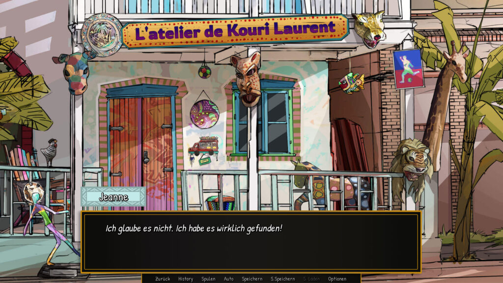 Screenshot des Spiels „Jeannes Reise“ - Ihr Zuhause?