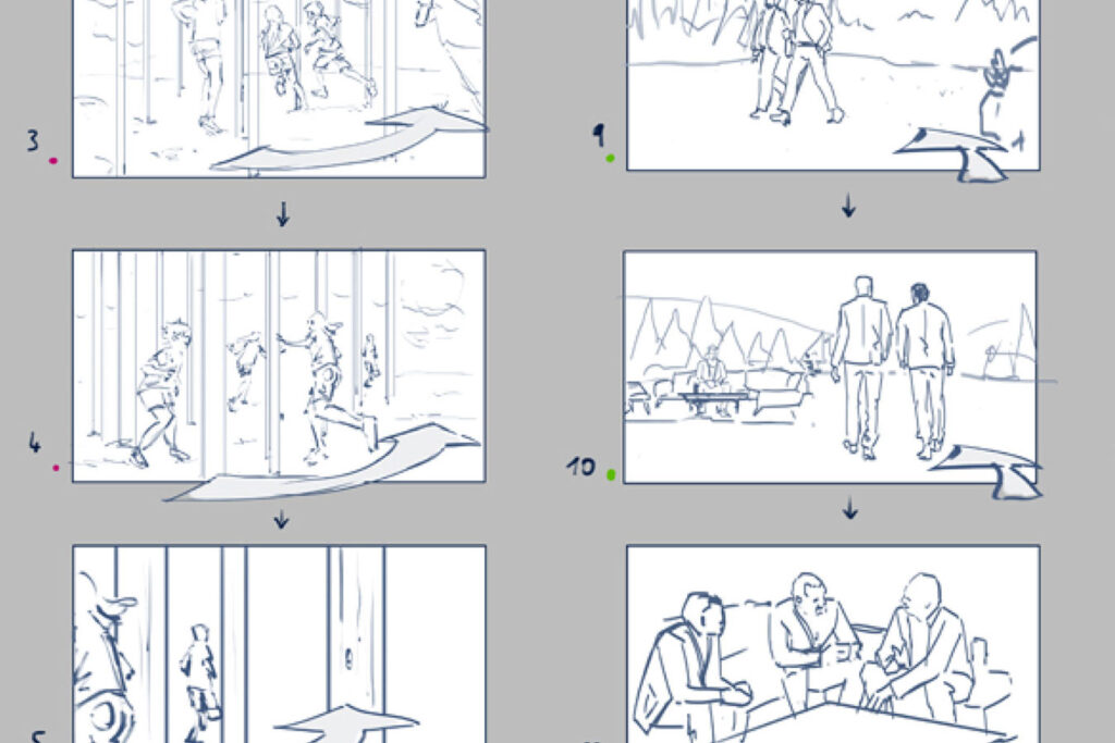 Ein Ausschnitt des Storyboards von Resultate