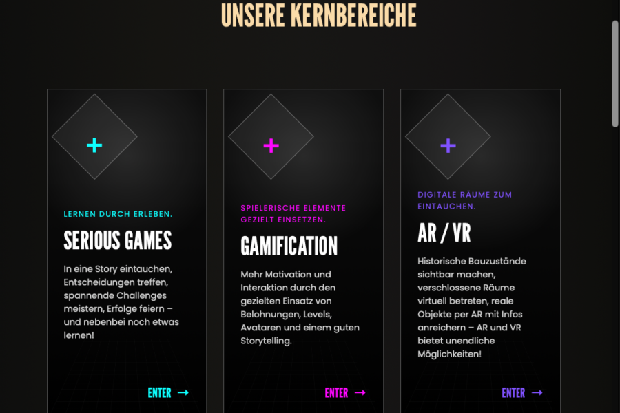 Neue mmc E-Learning Webseite Kernbereiche